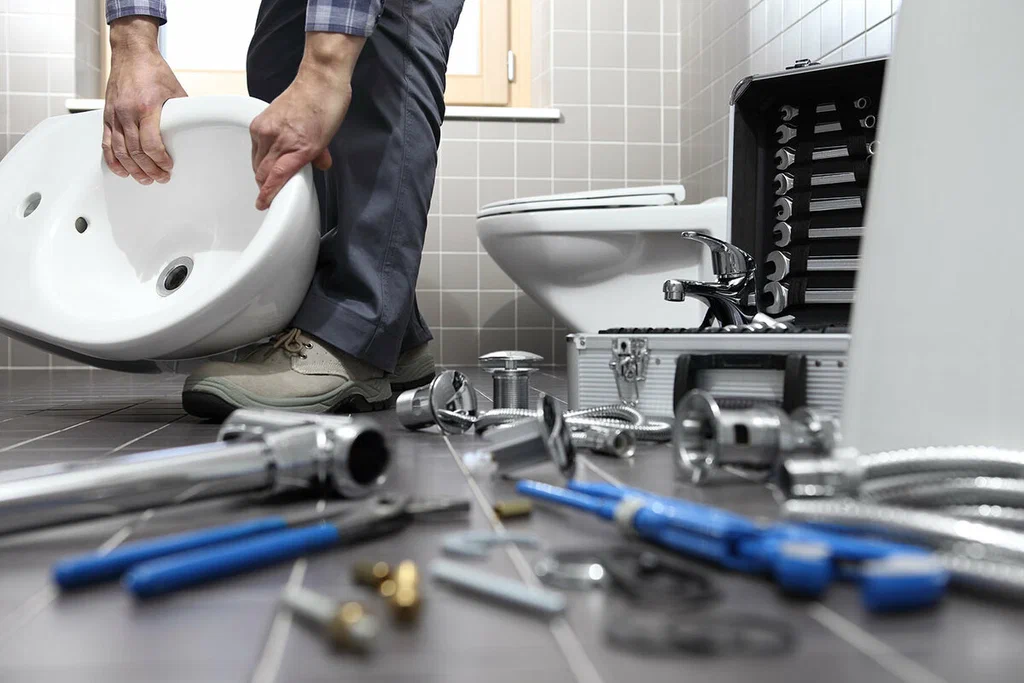 Plumbing tools prepared for a bathroom repair in Temecula